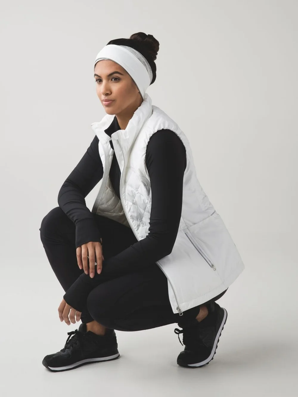 New Lululemon Run And Done Ear Warmer (Softshell) Space Dye Camo White Silver